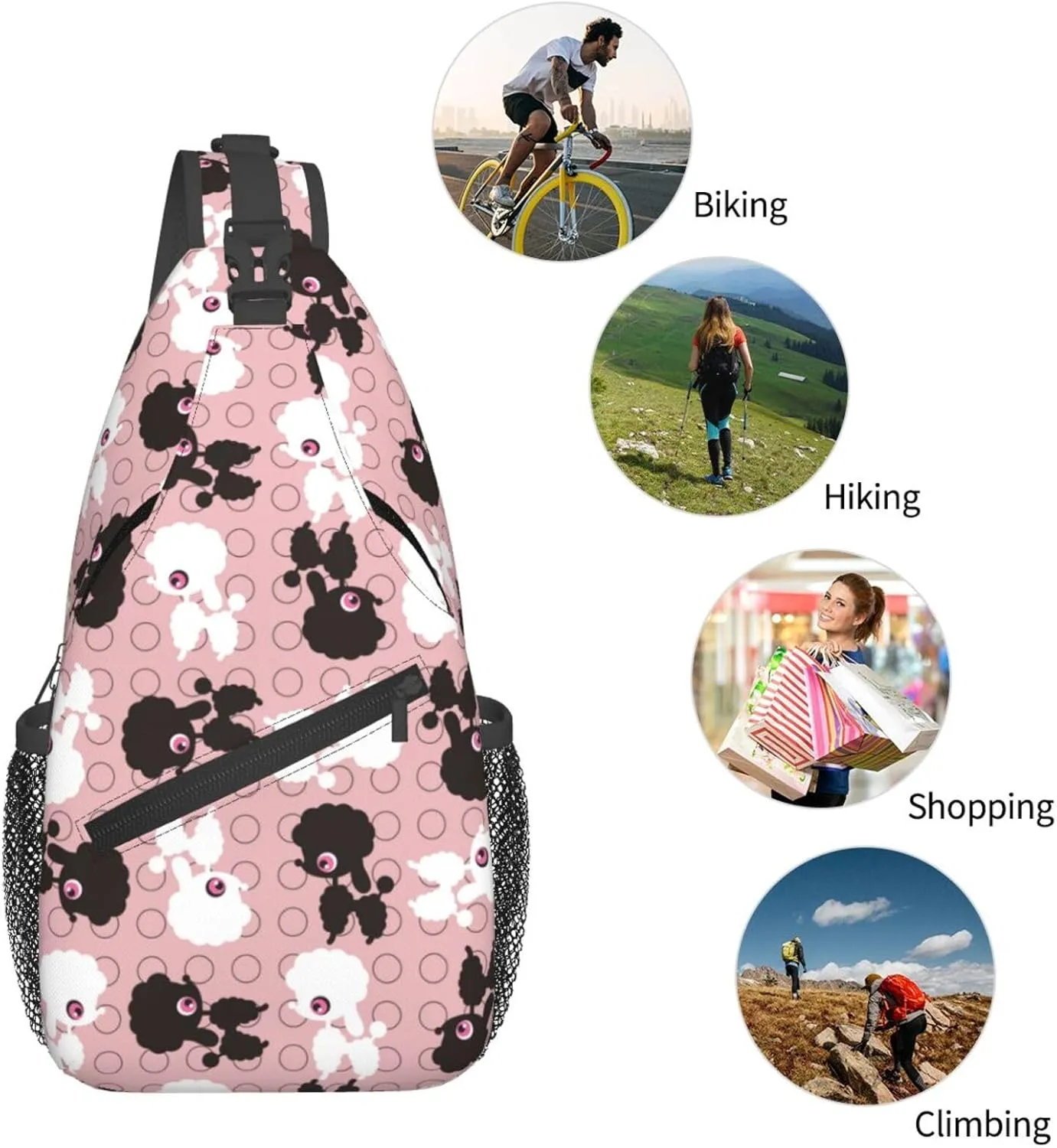 Cute cat Chest Bags Crossbody Sling Bag Shoulder Bag Travel Hiking Daypack For Men Women