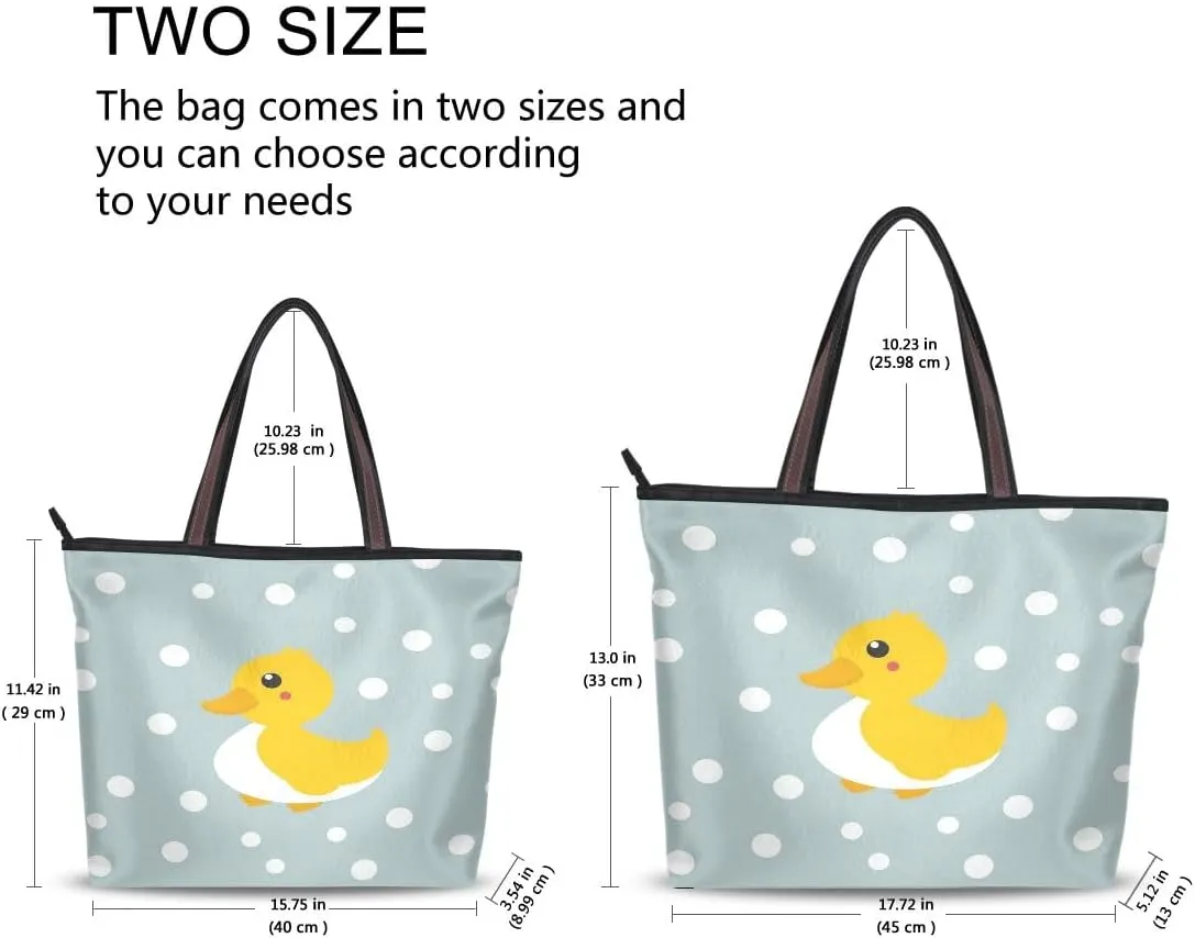 Cute Duck Pattern Shoulder Bags Large Handle Ladies Handbag