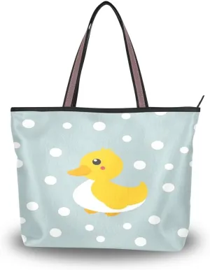 Cute Duck Pattern Shoulder Bags Large Handle Ladies Handbag