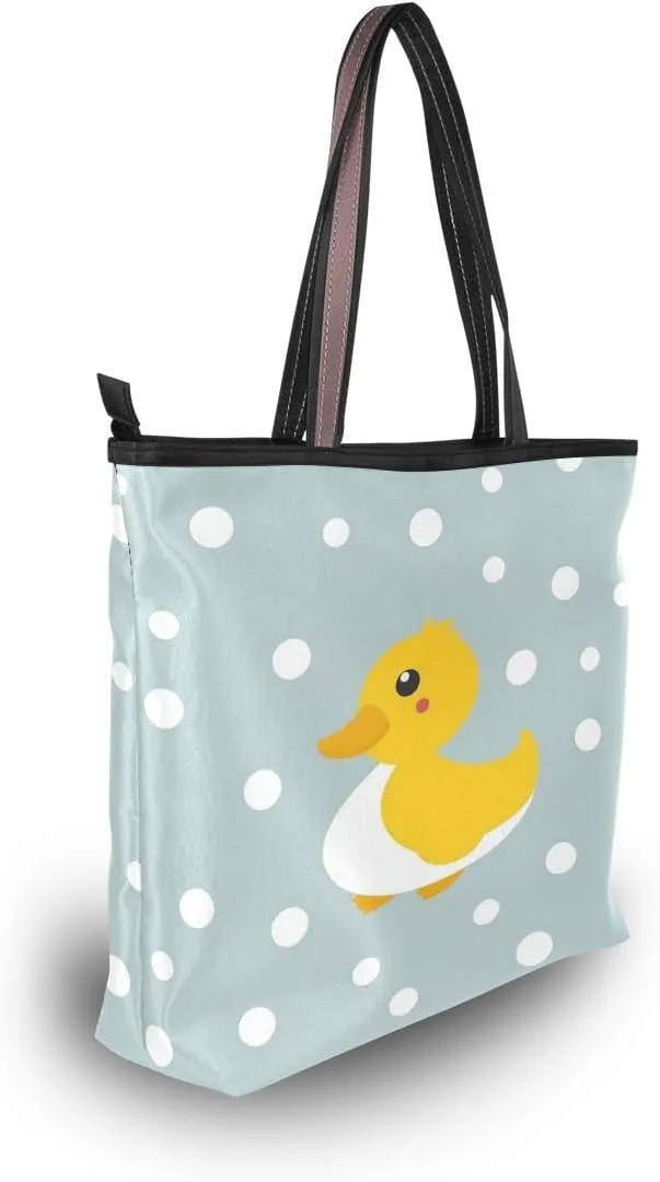 Cute Duck Pattern Shoulder Bags Large Handle Ladies Handbag