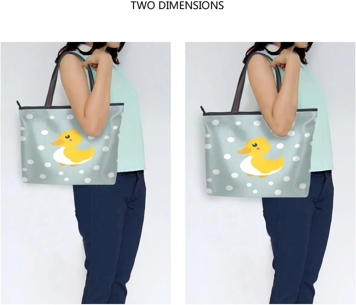 Cute Duck Pattern Shoulder Bags Large Handle Ladies Handbag