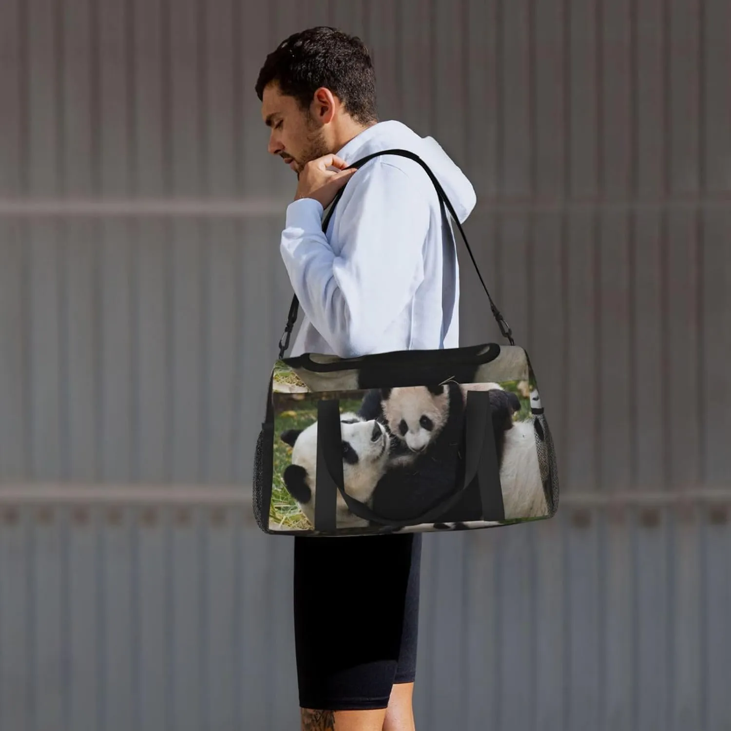 Cute Panda Travel Duffel Bag Large Foldable Waterproof Overnight Bag For Beach Swim Bags Pool Sports Gym