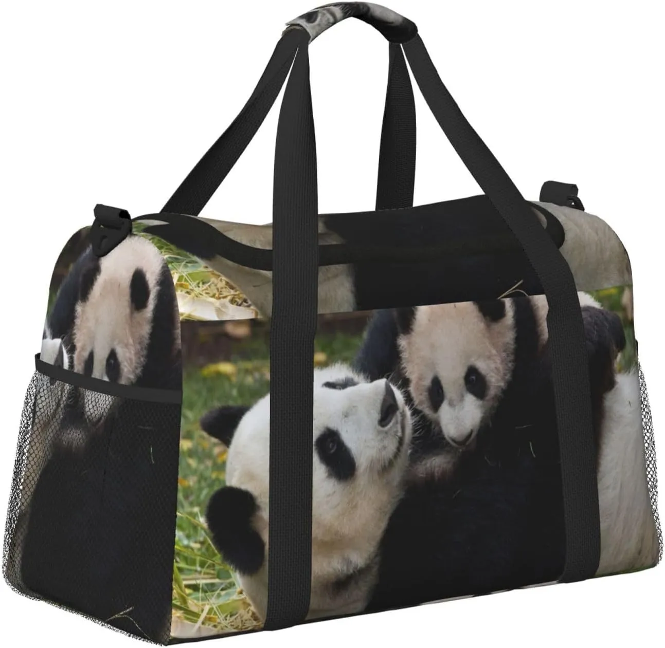 Cute Panda Travel Duffel Bag Large Foldable Waterproof Overnight Bag For Beach Swim Bags Pool Sports Gym