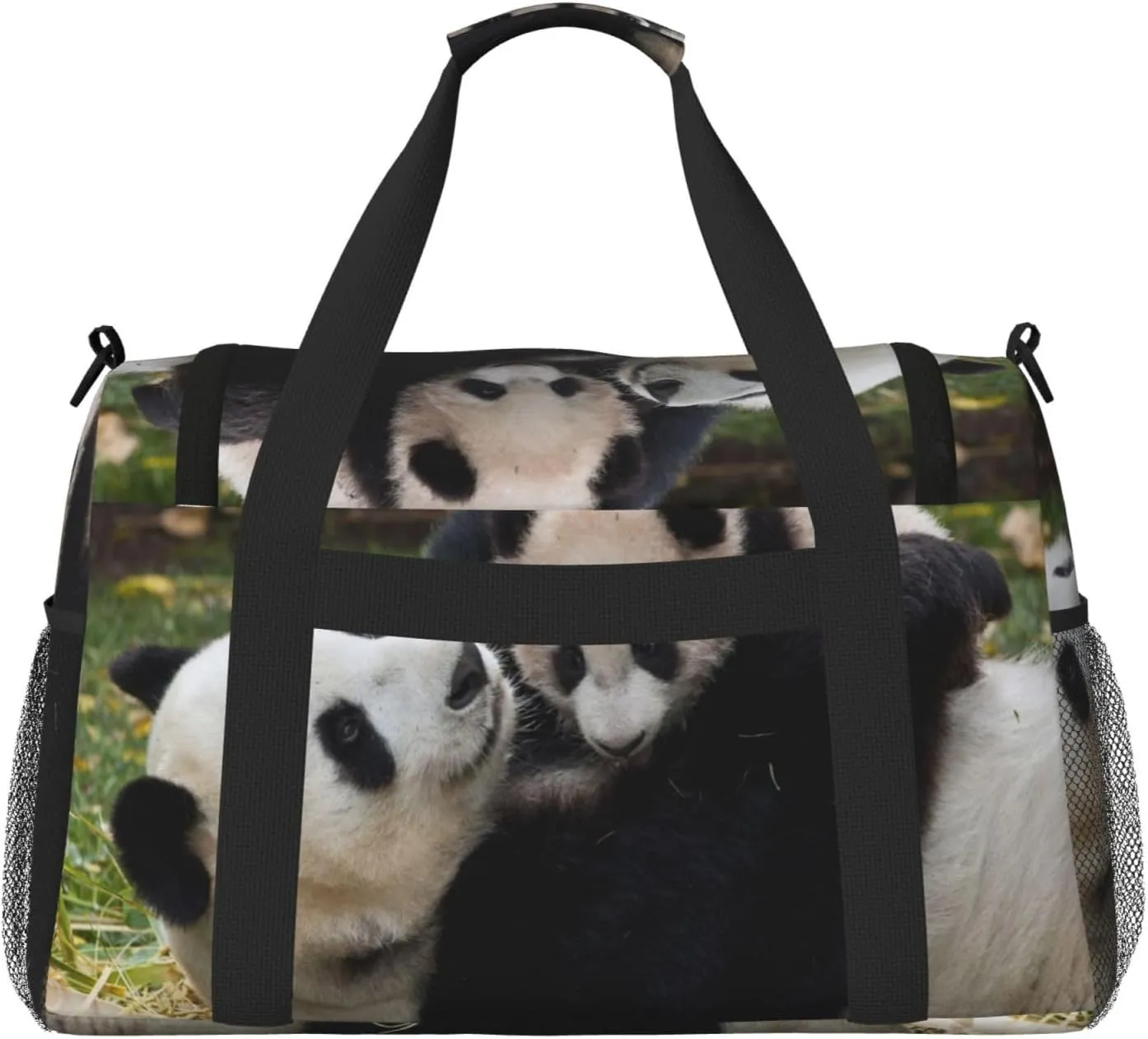 Cute Panda Travel Duffel Bag Large Foldable Waterproof Overnight Bag For Beach Swim Bags Pool Sports Gym