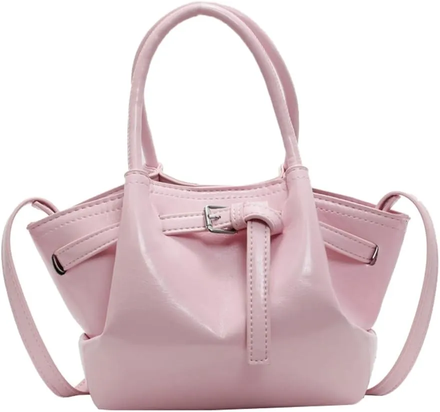 Cute Y2k Shoulder Bag for Women PU Leather Belted Hobo Bags Underarm Tote Handbag Mini Satchel Crossbody Purse 2025