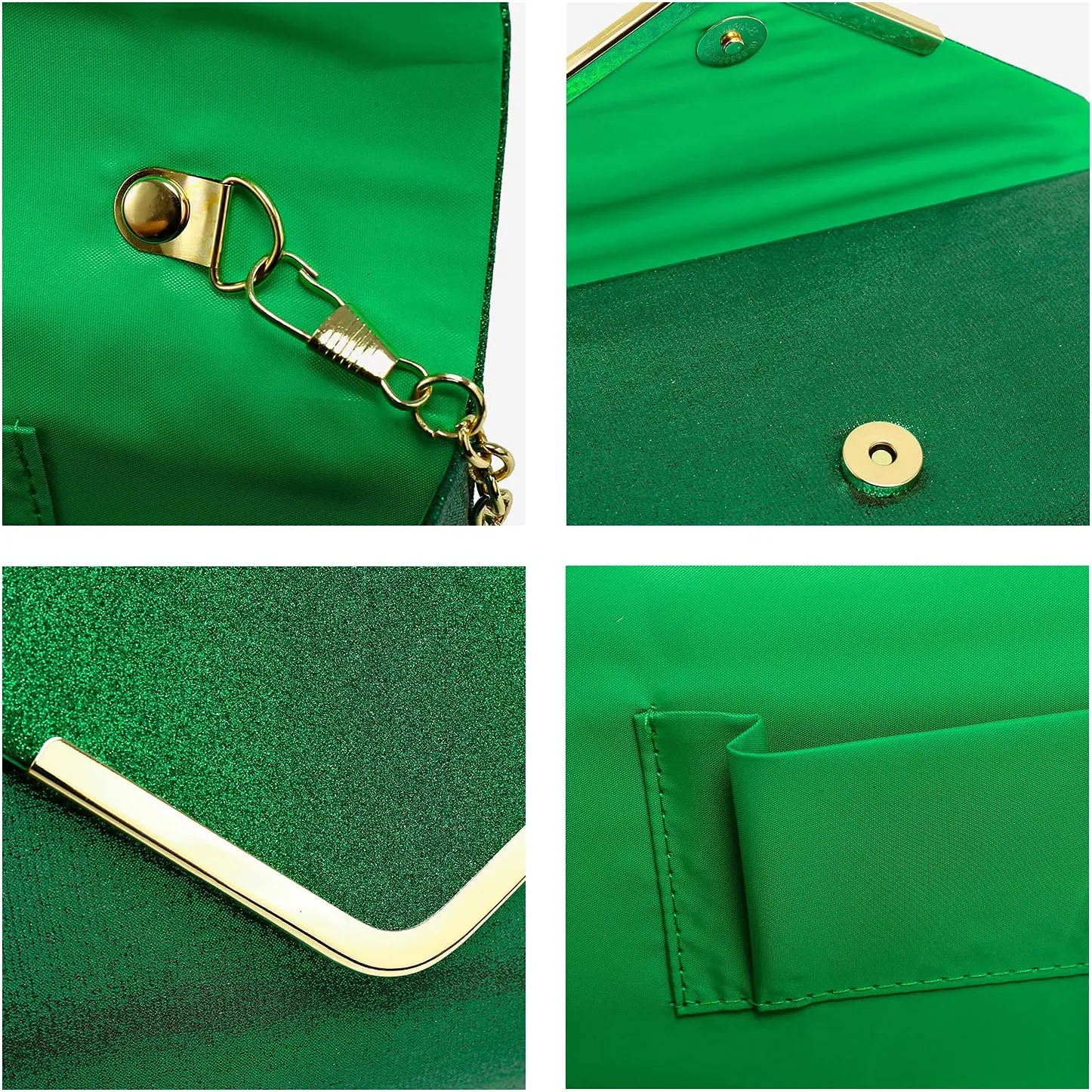 Dasein Women Evening Bags Formal Clutch Purses for Wedding Party Prom Handbags with Shoulder Strap and Glitter Flap