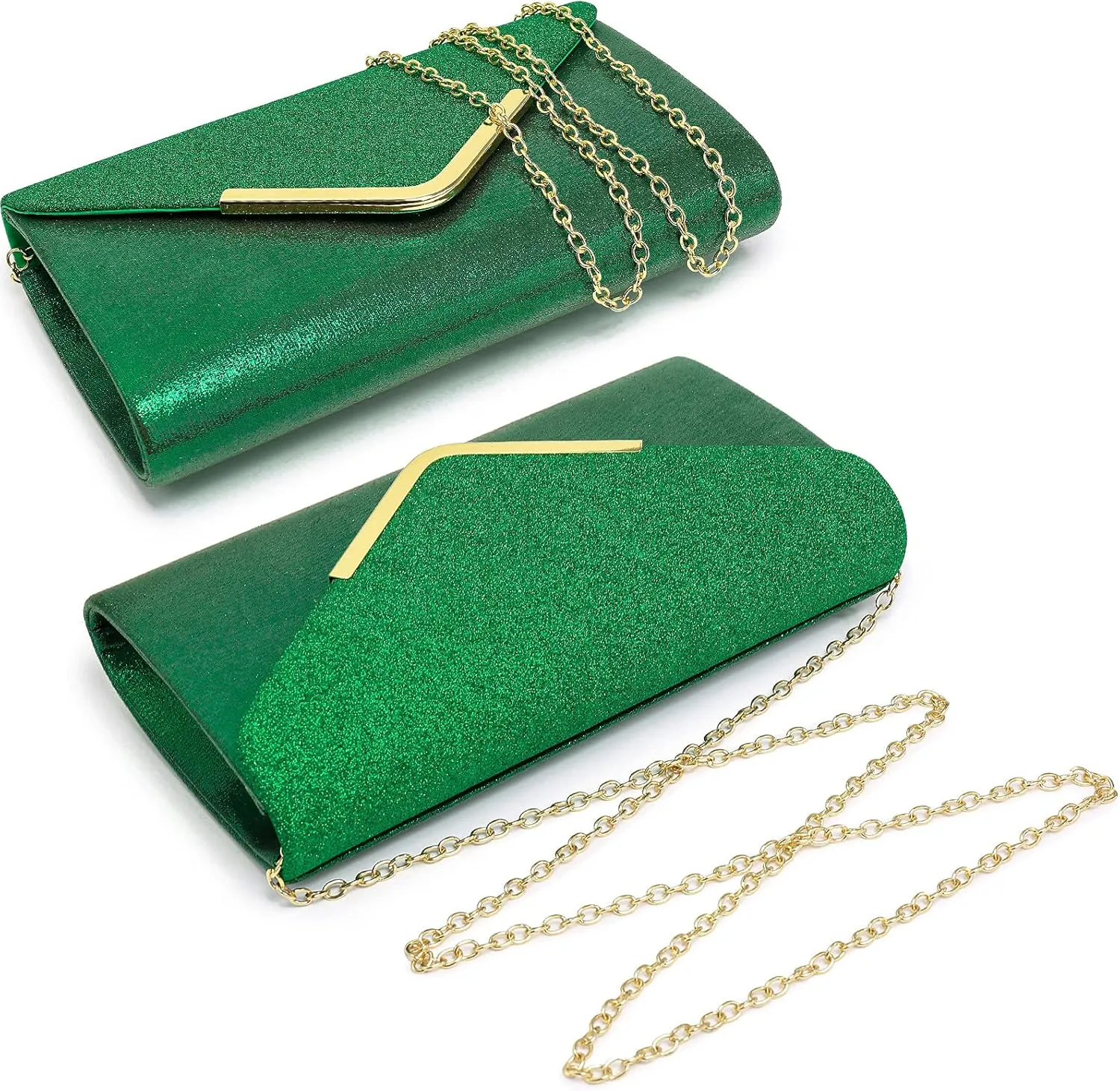 Dasein Women Evening Bags Formal Clutch Purses for Wedding Party Prom Handbags with Shoulder Strap and Glitter Flap