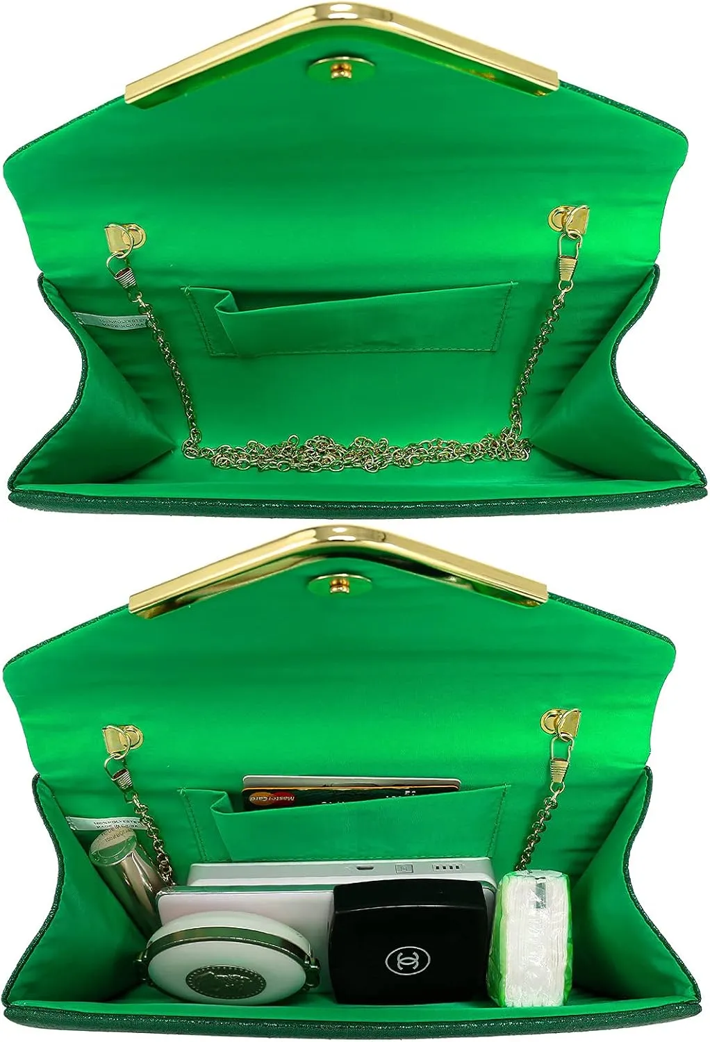 Dasein Women Evening Bags Formal Clutch Purses for Wedding Party Prom Handbags with Shoulder Strap and Glitter Flap