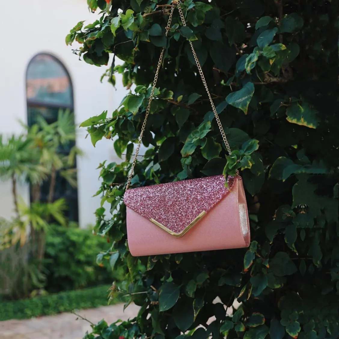 Dasein Women Evening Bags Formal Clutch Purses for Wedding Party Prom Handbags with Shoulder Strap and Glitter Flap
