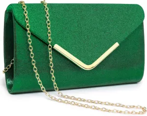 Dasein Women Evening Bags Formal Clutch Purses for Wedding Party Prom Handbags with Shoulder Strap and Glitter Flap