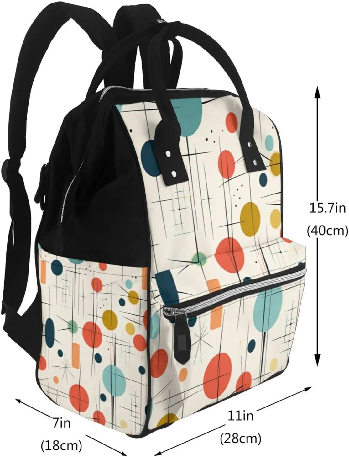 Diaper Bag Nappy Backpack Baby Bag Koala and Butterfly Mummy Backpack Multifunction Changing Bags for Travel, Modern Mid Century, One Size