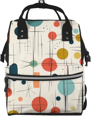 Diaper Bag Nappy Backpack Baby Bag Koala and Butterfly Mummy Backpack Multifunction Changing Bags for Travel, Modern Mid Century, One Size