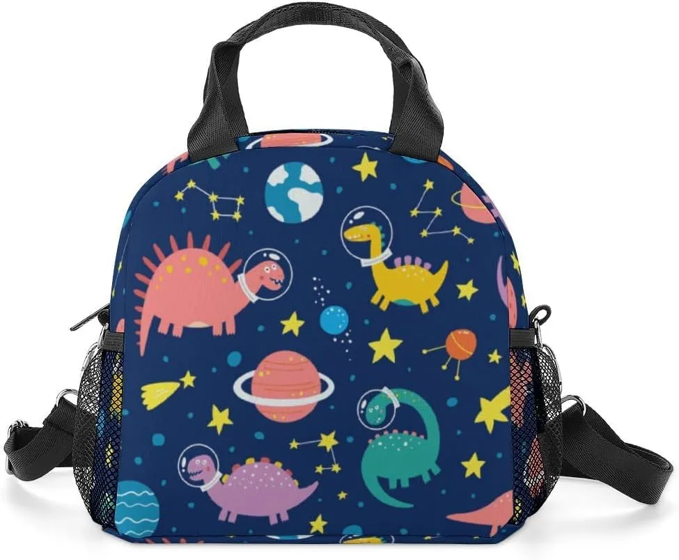 Dinosaur Insulated Lunch Bags for Women Men,Reusable Cooler Lunch Box for Office Work School Picnic Beach Travel Gifts,Tote Lunch Bag Organizer with Adjustable Shoulder Strap for Adult Kids Girls Boys