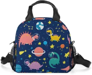 Dinosaur Insulated Lunch Bags for Women Men,Reusable Cooler Lunch Box for Office Work School Picnic Beach Travel Gifts,Tote Lunch Bag Organizer with Adjustable Shoulder Strap for Adult Kids Girls Boys