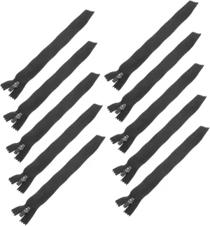 DOITOOL 10pcs Black Nylon Zippers for Sewing Crafts Removable Zipper Repairer for Sportswear Bags and Garments for DIY Projects