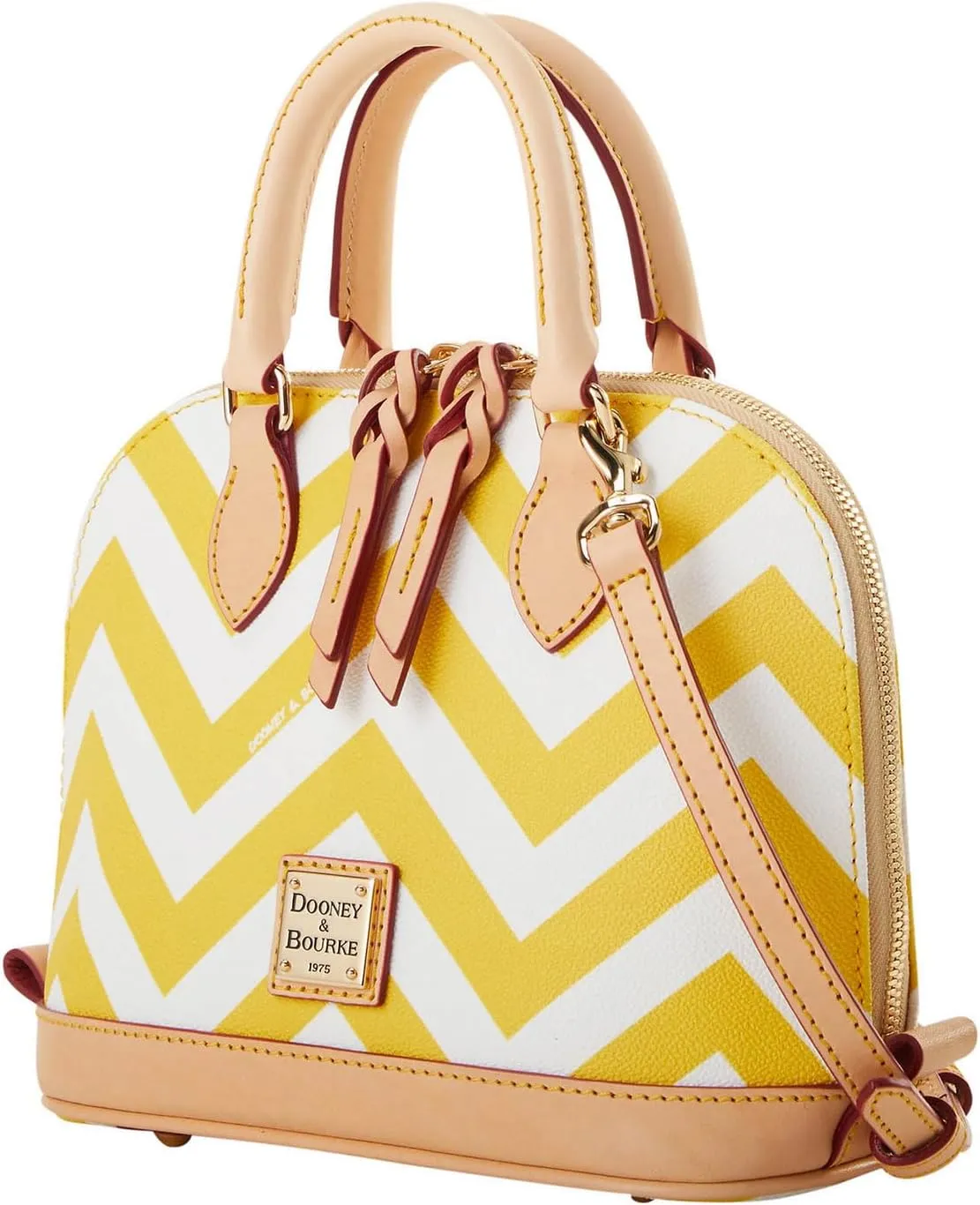 Dooney & Bourke Satchel Bags for Women, Chevron Bitsy Bag Satchel Handbag with Crossbody Strap