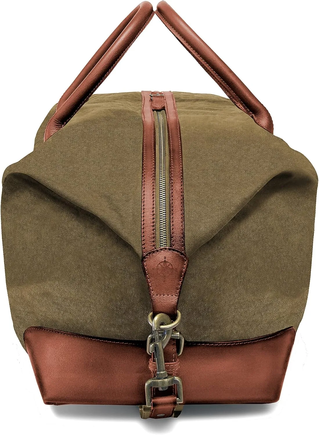 DRAKENSBERG Weekender 'David' (M) - travel duffle, carryall and gym bag in vintage retro design, large, ladies, men, sustainably handmade, canvas, leather, 45L, olive-green, DR00126-M