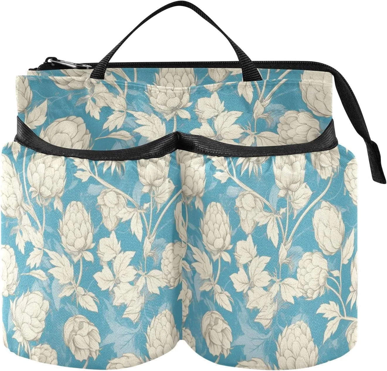 Drink Holder Suitcase Foldable Bavarian Personalized Badge Blue and White Elegant Travel Drink Carrier Travel Gifts for Suitcase Attachemt portavasos para maleta de