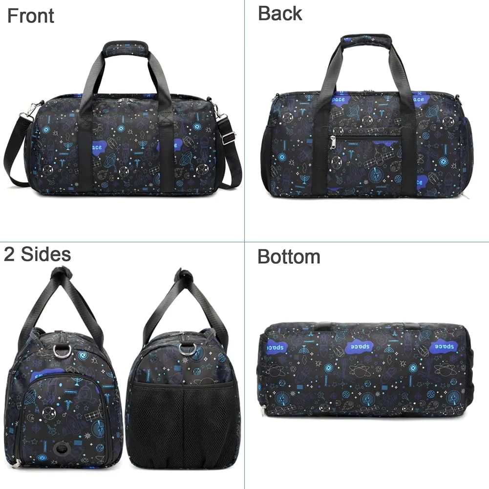 Duffle Bag for Boys Dance Bag Overnight Bags for Girls Boys Weekender Carry On Travel Duffel Sports Gym Bag with Shoes Compartment and Wet Pocket
