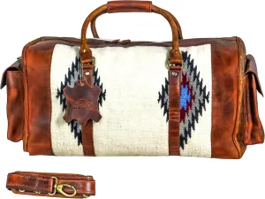 Duffle Bag Handmade Premium leather heavy duty Gym Sports Airplane Overnight Luggage Carry On Unisex Travel woven Rug Bag Wollen Bag Gift for His/Her MO3
