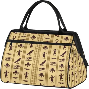 Egypt Art Womens Weekender Overnight Bag Ancient Egypt Travel Duffel Bag 25L Carry On Tote Bag Gym Duffle Bag for Women Teen Girls