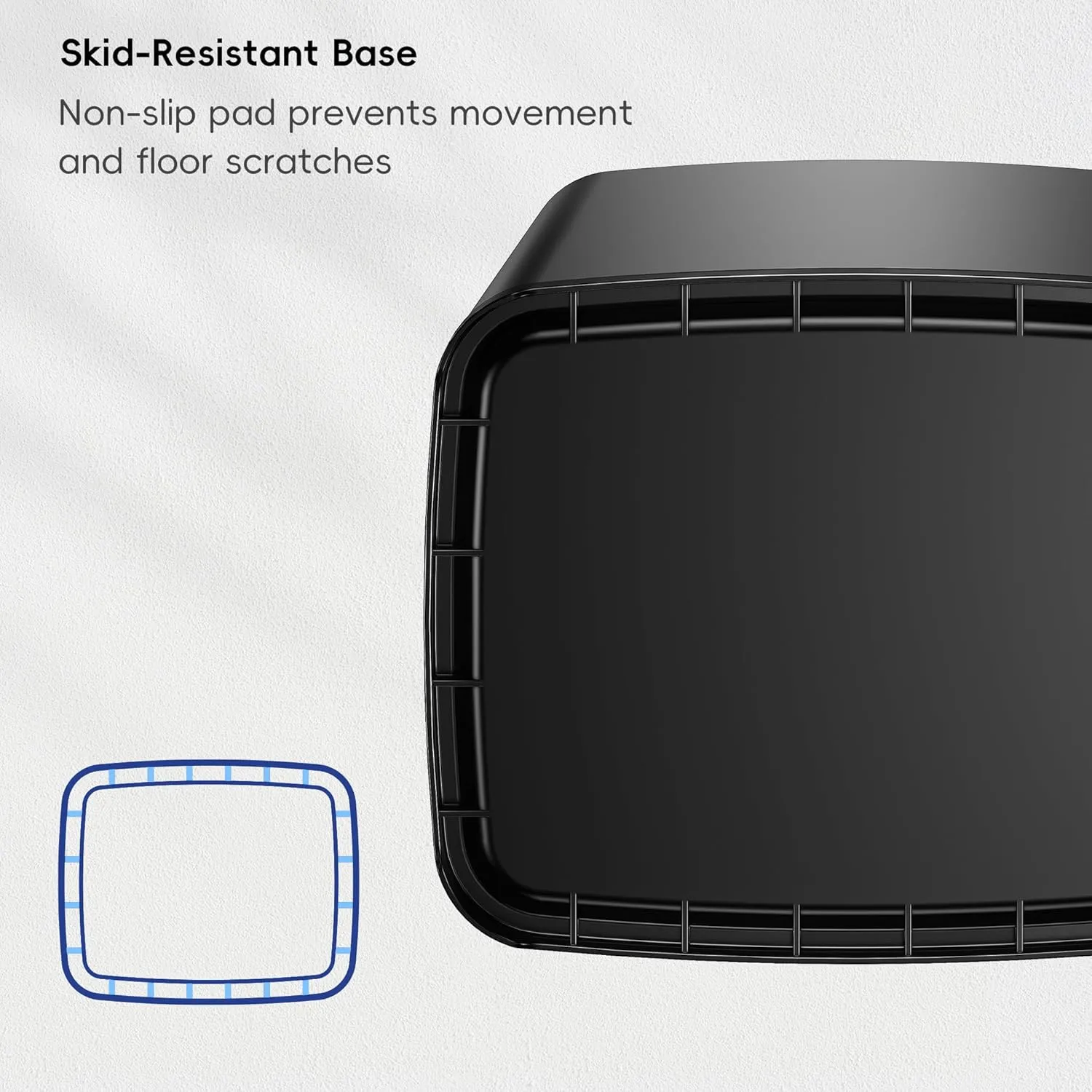 EKO Laguna 2.6 Gallon/10L Matte Black Stainless Steel Open Top Trash Can with Removable Inner Basket - Modern Bathroom & Office Waste Bin