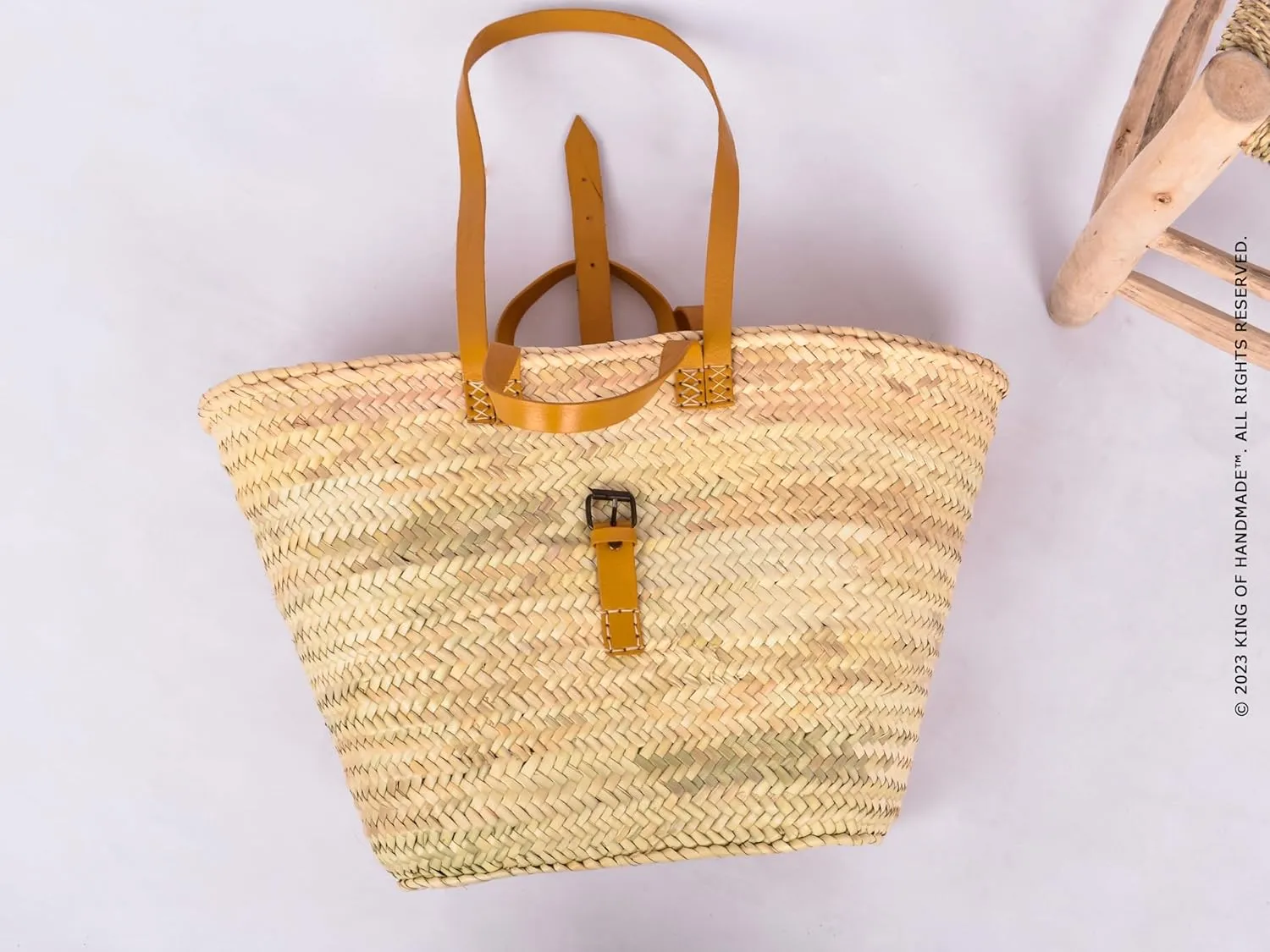 Elegant Beach Bag & Travel Tote Bags For Women - Versatile Straw Bag Tote Bag For Vacation - Picnic Basket, Beach Bag Tote & Flower Girl Basket - Women's Fashion Accessory, French Basket Bag (Yellow)