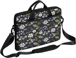 Elegant Flower Laptop Bag for Women Men 13-15 Inch Computer Briefcase Bag Lightweight Notebook Shoulder Messenger Bag