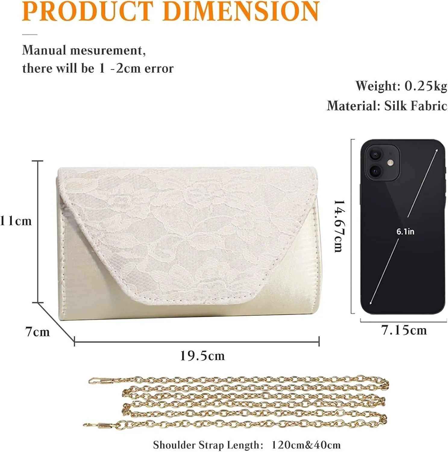 Elegant Handbag Shoulder Vintage Crossbody Women Lace Evening Floral Envelope Clutch Bridal Wedding Purse