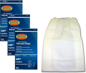 EnviroCare Replacement Micro Filtration Vacuum Cleaner Dust Bags Designed to Fit Modern Day 8 Gallon Central Vacuums 9 Pack