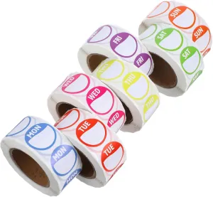 ERINGOGO Elegant Weekday Stickers Monday to Sunday Adhesive Date Time Labels for Efficient Management
