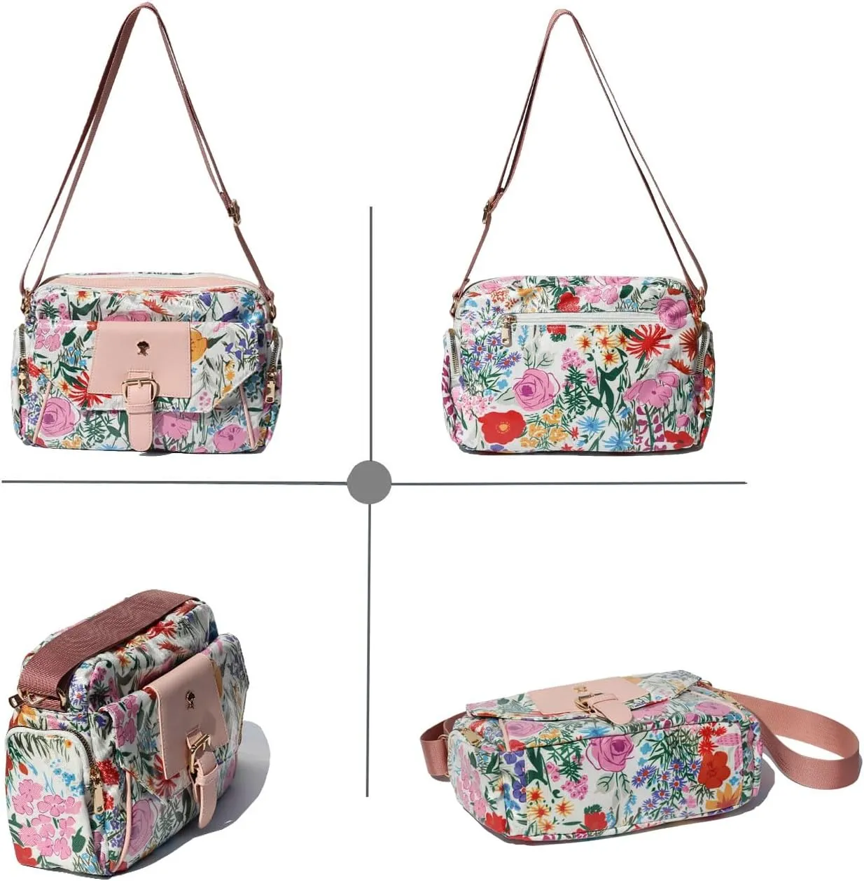 ESVAN Crossbody Bags for Women, Fashion Purses for Women Handbags Shoulder Bag with 2 Detachable Strap