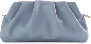 Evening Bag for Women Ruched Clutch Purse Detachable Metal Chain Crossbody Bag