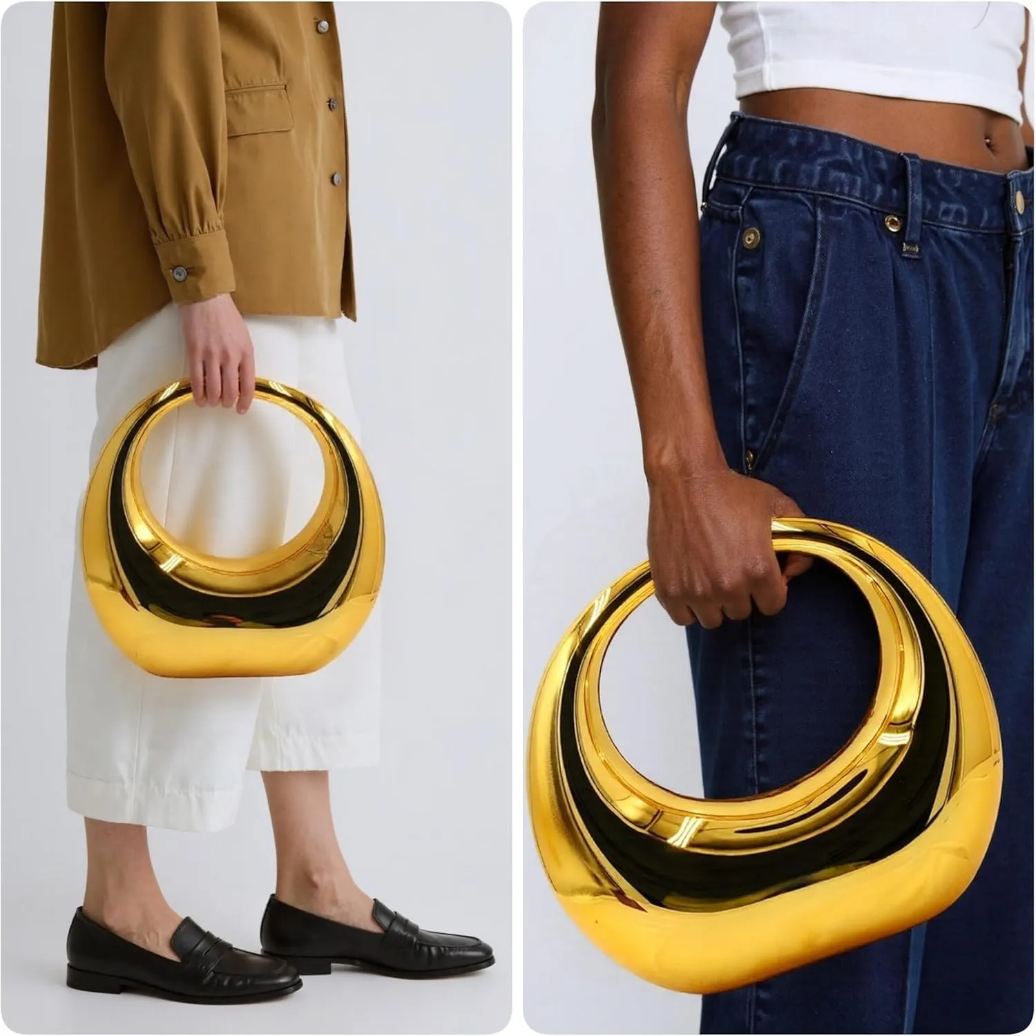 Evening Bags Formal Acrylic Moon Clutch Purses Elegant Party Bnquet Handbag for Women