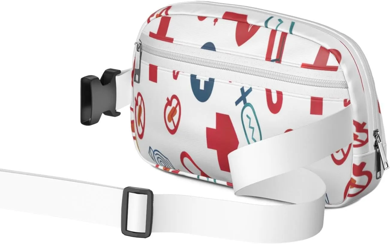 Fanny Pack for Women,Mini Waterproof Nurse theme Belt Bag,Fashionable Crossbody,Cute Everywhere Belt Bags Fanny Pack for Hiking, Travel.