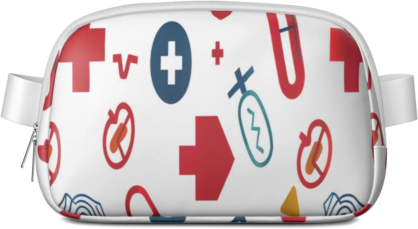 Fanny Pack for Women,Mini Waterproof Nurse theme Belt Bag,Fashionable Crossbody,Cute Everywhere Belt Bags Fanny Pack for Hiking, Travel.