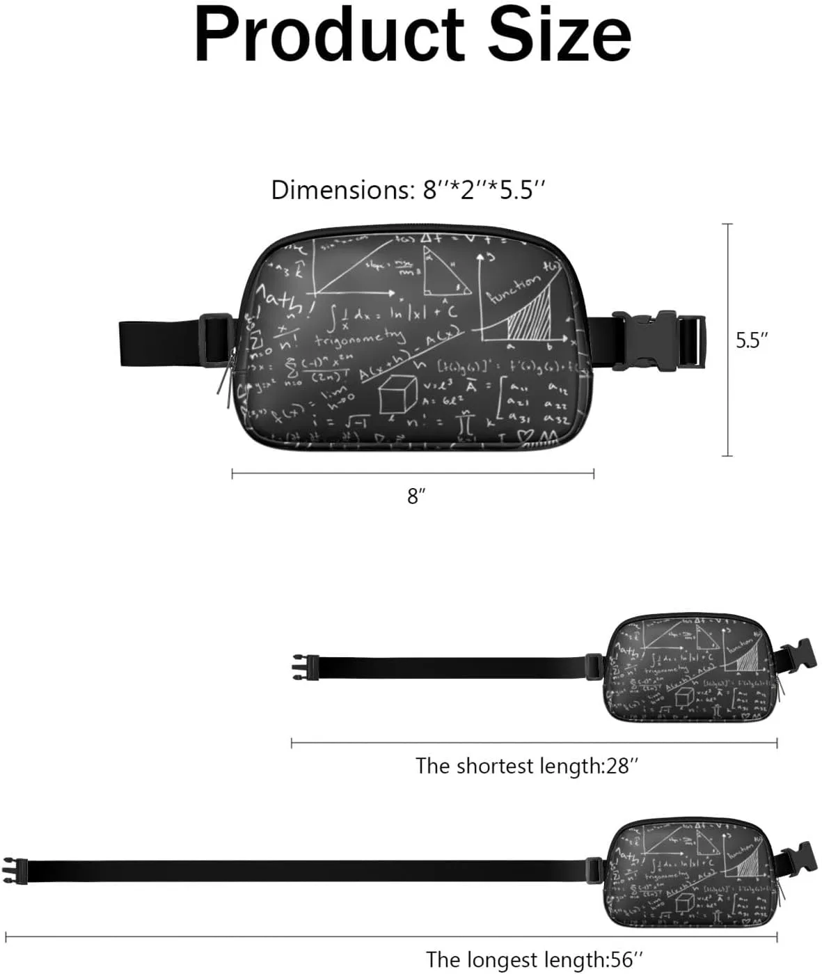 Fanny Pack for Women,Mini Waterproof Science theme Belt Bag,Fashionable Crossbody,Cute Everywhere Belt Bags Fanny Pack for Hiking,Travel.