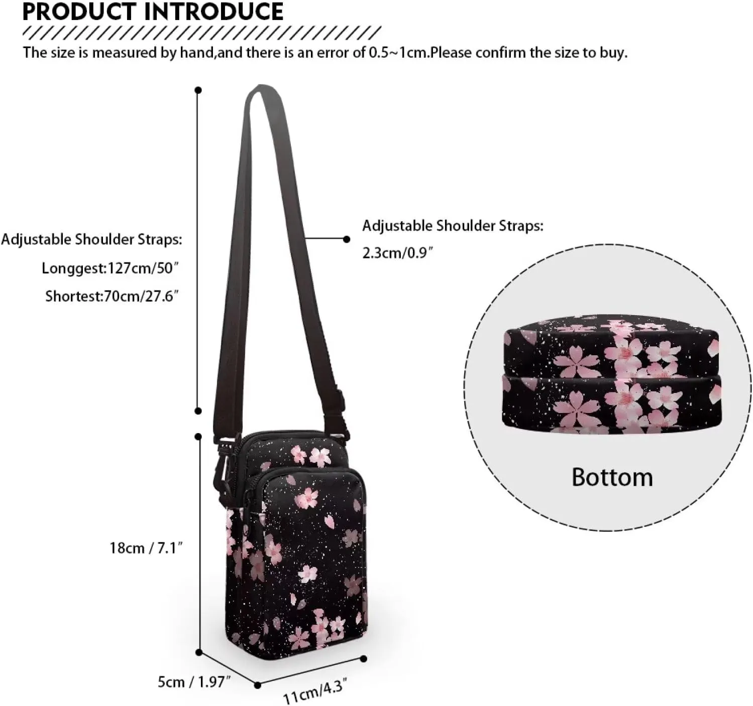 Fashion Crossbody Bags Organizer, Small Phone Purse Wallet with Detachable Shoulder Strap for Travel