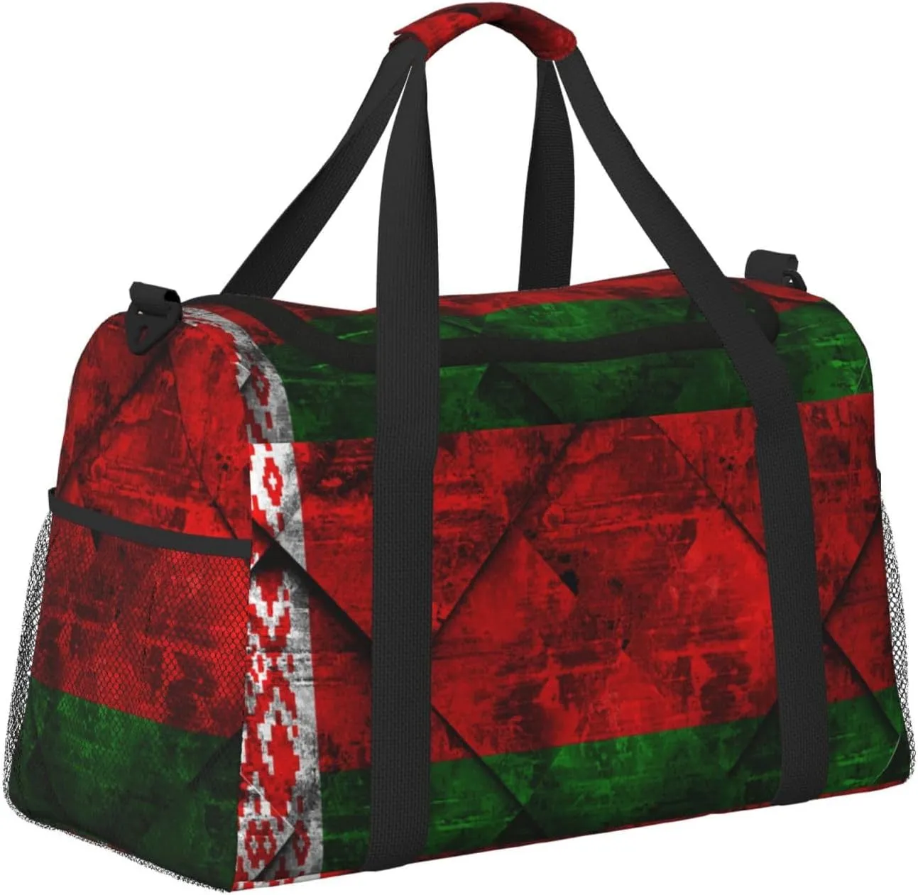 Flag Belarus Travel Duffel Bag Large Foldable Waterproof Overnight Bag For Beach Swim Bags Pool Sports Gym