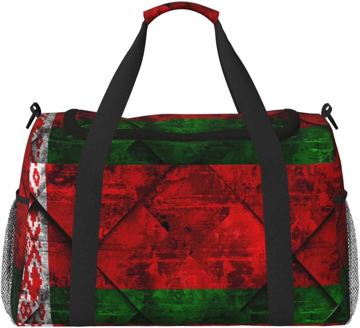 Flag Belarus Travel Duffel Bag Large Foldable Waterproof Overnight Bag For Beach Swim Bags Pool Sports Gym
