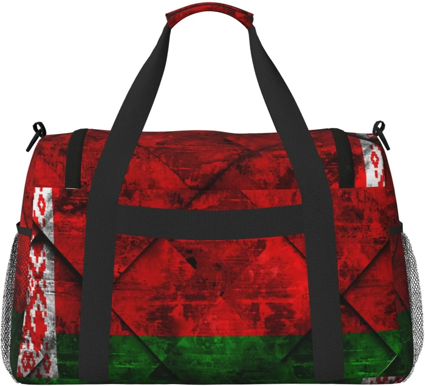 Flag Belarus Travel Duffel Bag Large Foldable Waterproof Overnight Bag For Beach Swim Bags Pool Sports Gym