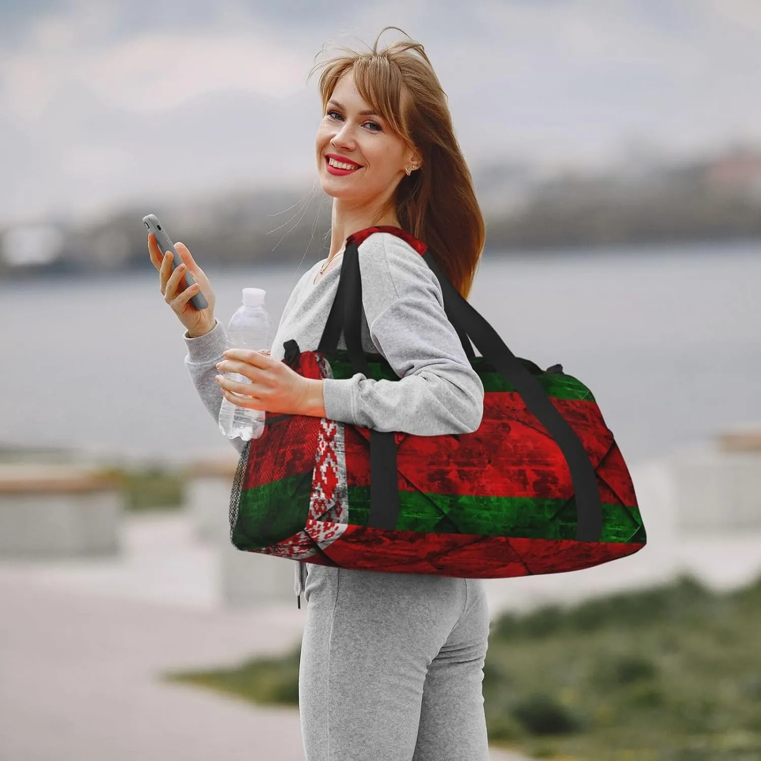 Flag Belarus Travel Duffel Bag Large Foldable Waterproof Overnight Bag For Beach Swim Bags Pool Sports Gym