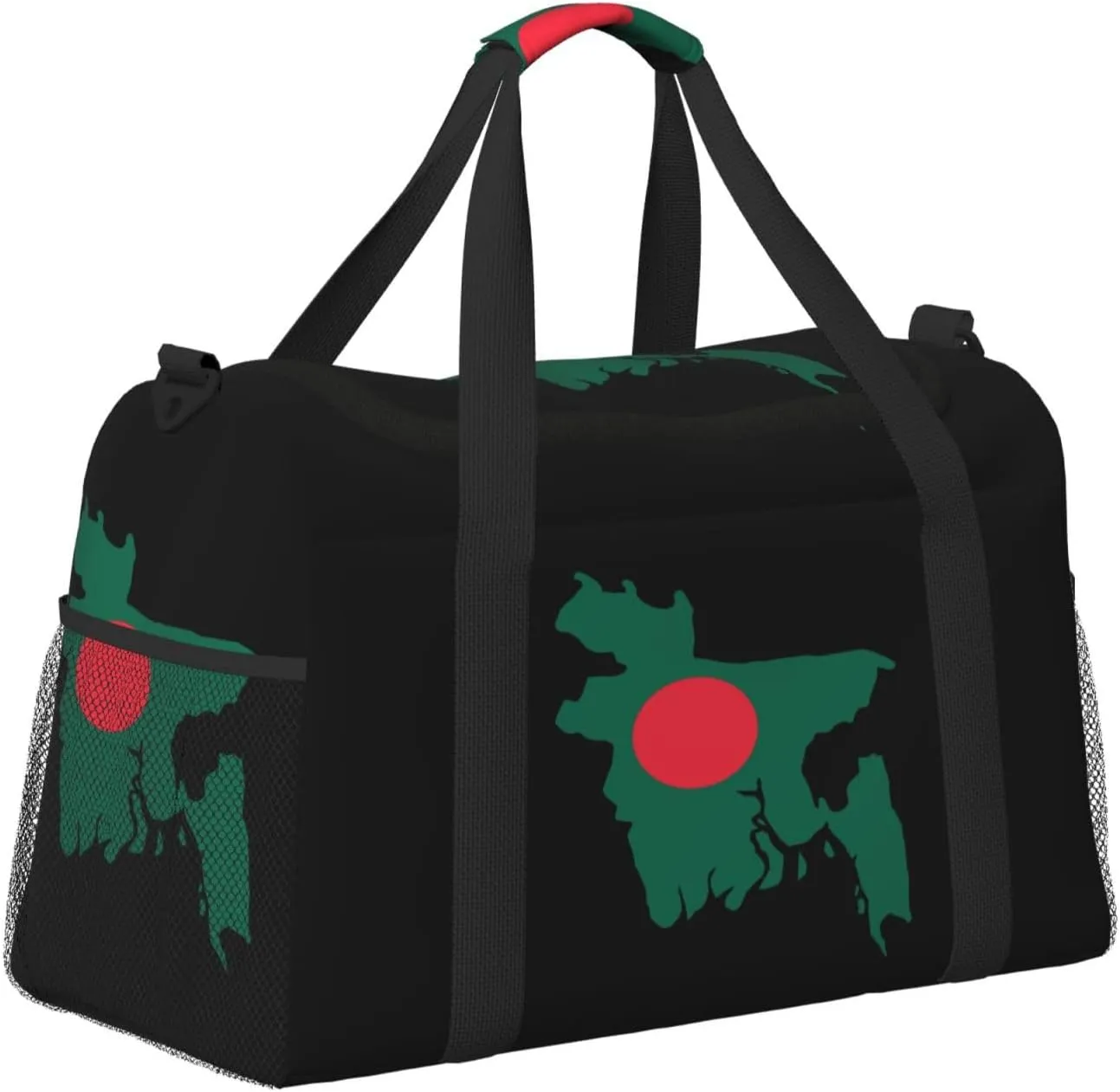 Flag Map Of Bangladesh Travel Duffel Bag Large Foldable Waterproof Overnight Bag For Beach Swim Bags Pool Sports Gym