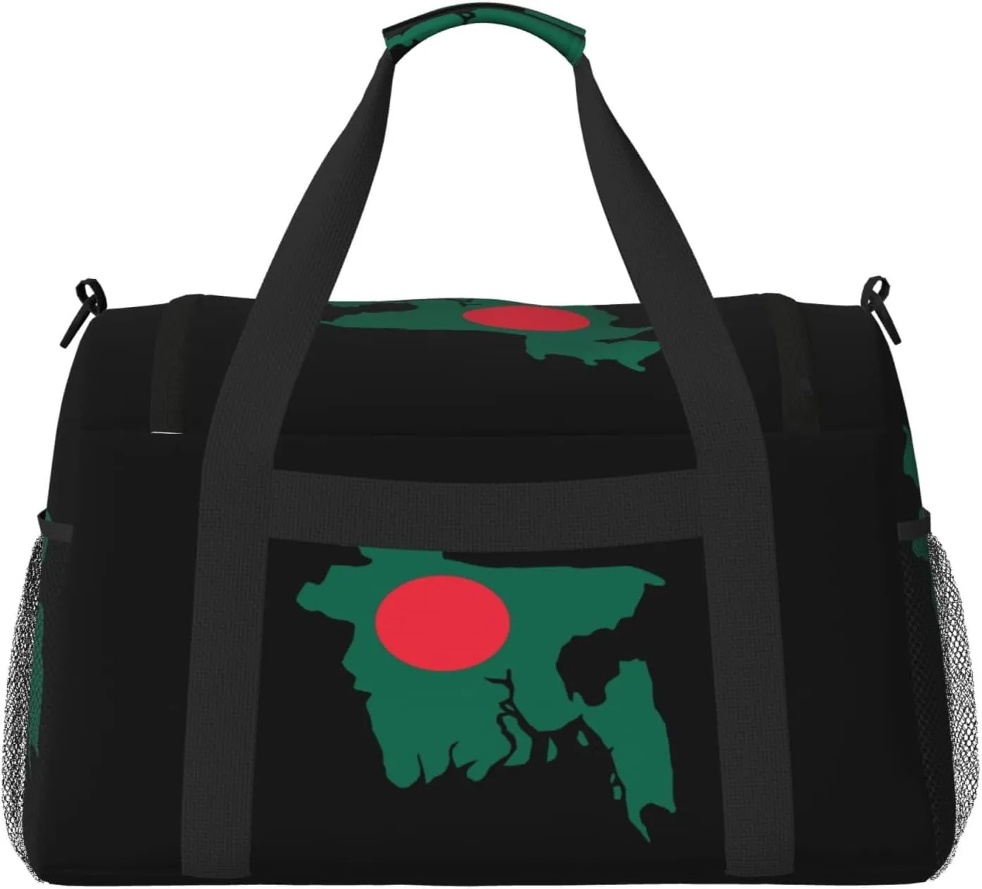 Flag Map Of Bangladesh Travel Duffel Bag Large Foldable Waterproof Overnight Bag For Beach Swim Bags Pool Sports Gym