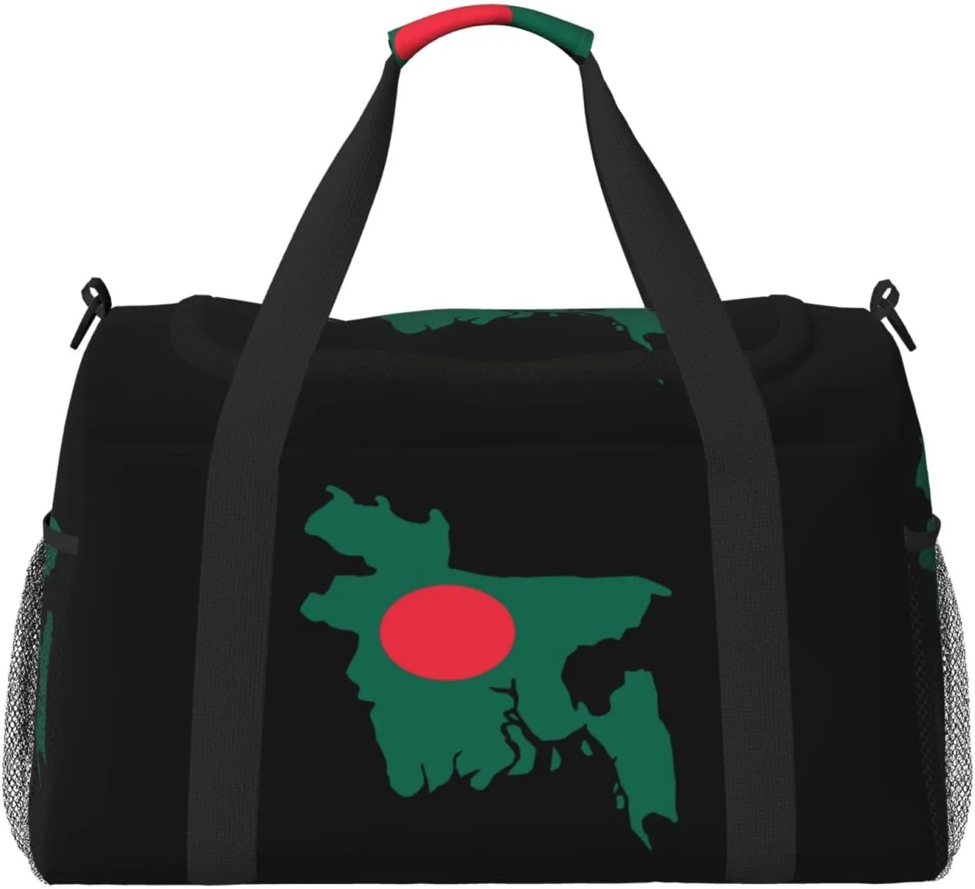 Flag Map Of Bangladesh Travel Duffel Bag Large Foldable Waterproof Overnight Bag For Beach Swim Bags Pool Sports Gym