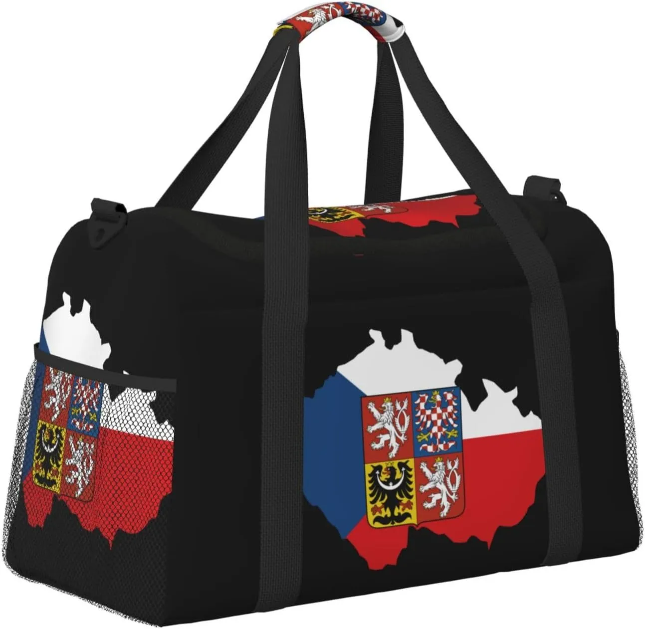 Flag Map Of Czech Travel Duffel Bag Large Foldable Waterproof Overnight Bag For Beach Swim Bags Pool Sports Gym