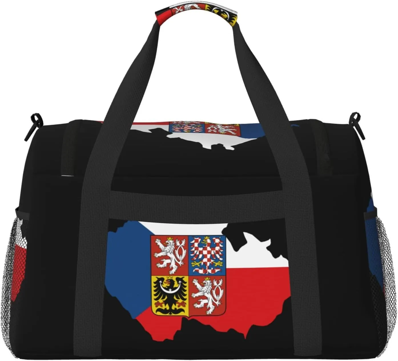 Flag Map Of Czech Travel Duffel Bag Large Foldable Waterproof Overnight Bag For Beach Swim Bags Pool Sports Gym