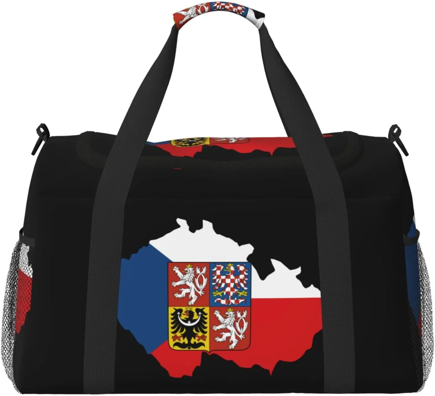 Flag Map Of Czech Travel Duffel Bag Large Foldable Waterproof Overnight Bag For Beach Swim Bags Pool Sports Gym