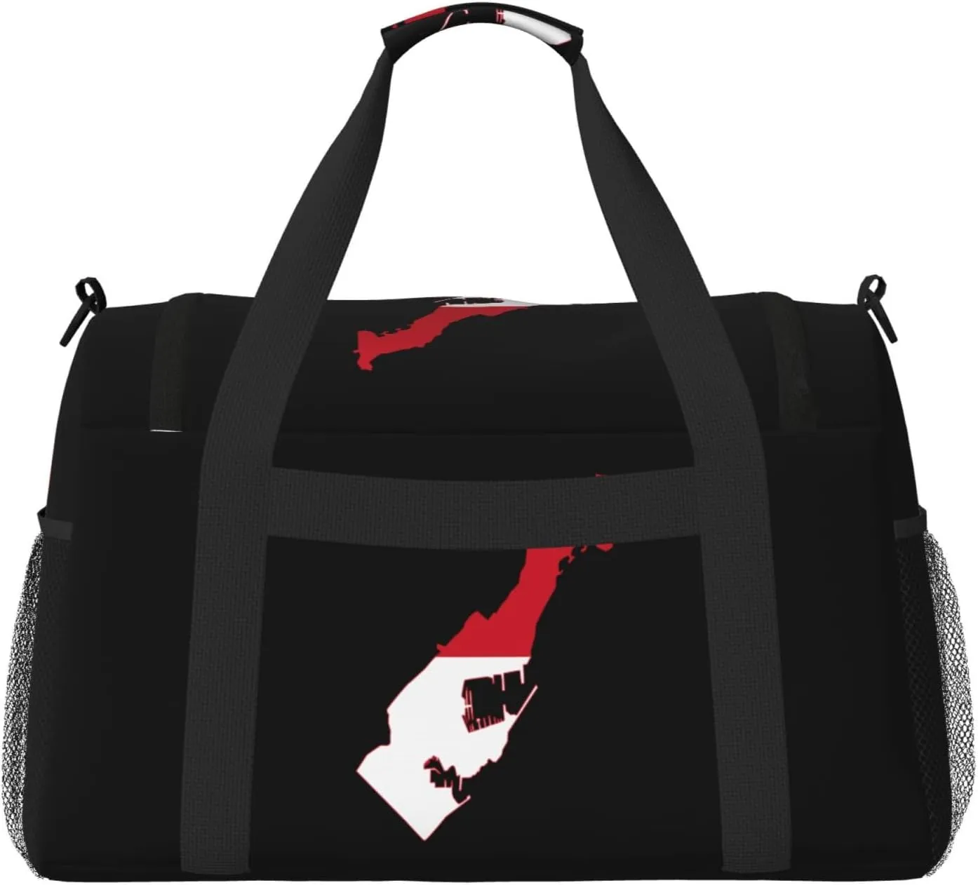 Flag Map Of Monaco Travel Duffel Bag Large Foldable Waterproof Overnight Bag For Beach Swim Bags Pool Sports Gym