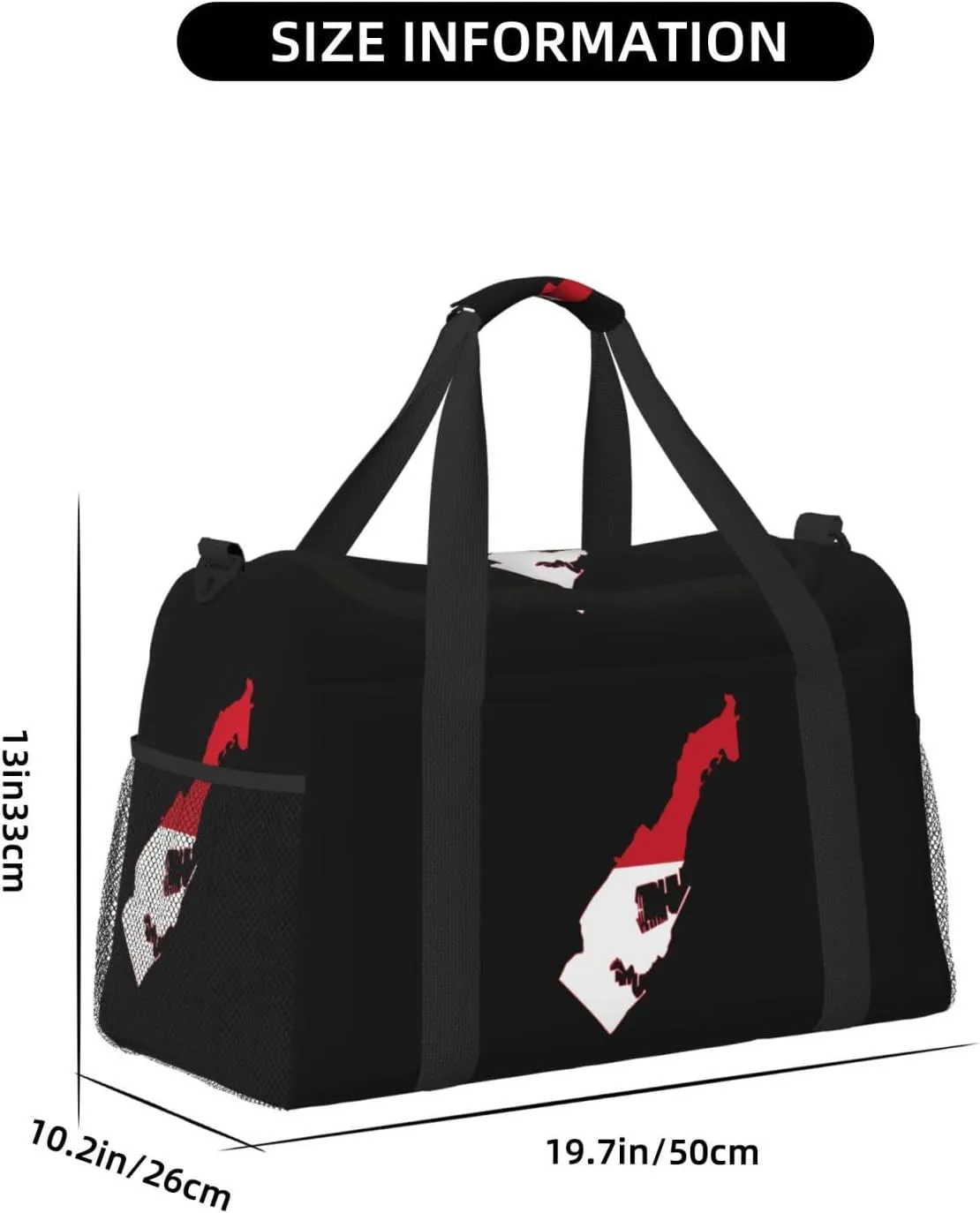 Flag Map Of Monaco Travel Duffel Bag Large Foldable Waterproof Overnight Bag For Beach Swim Bags Pool Sports Gym